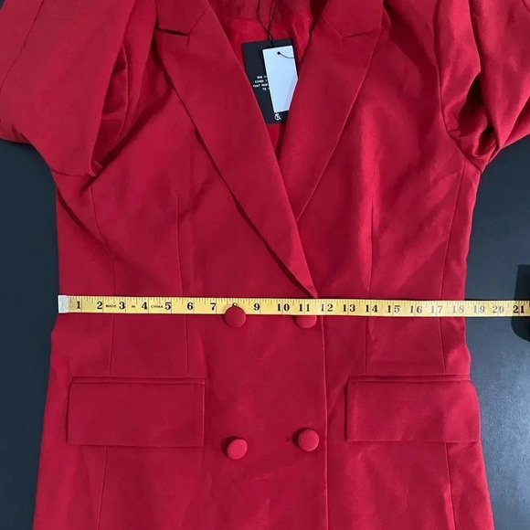 ASOS 4th & Reckless Blazer 90s Relaxed Double Breasted Office Siren New - Picture 10 of 14